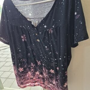 Floral Galaxy Print Women's Top